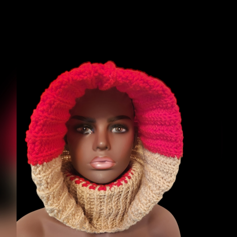 Crochet Turtleneck Hoodie